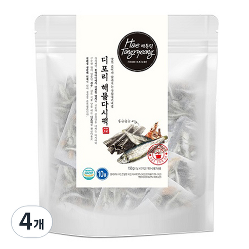 해통령 디포리해물 다시팩 10p, 150g, 4개