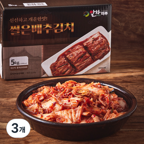 알찬마루 썰은배추김치, 5kg, 3개