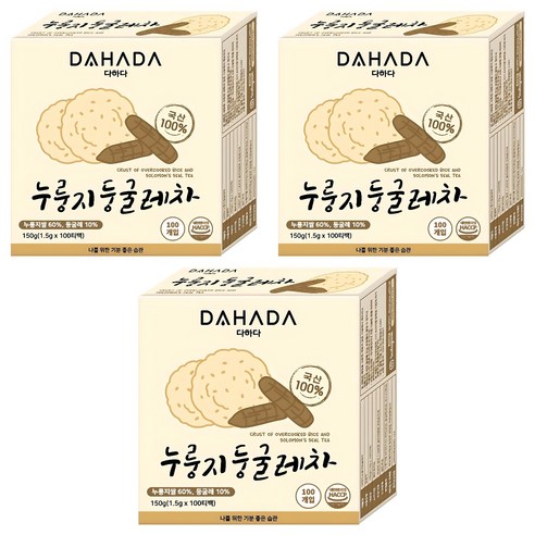 다하다 누룽지둥굴레차, 1.5g, 100개입, 3개