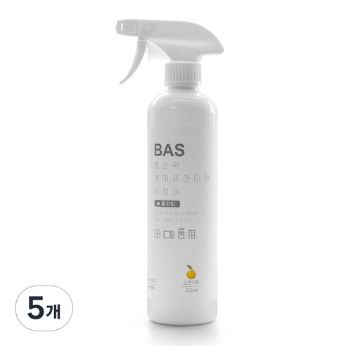 BAS 초강력 에어프라이어 세정제 폼타입, 500ml, 5개