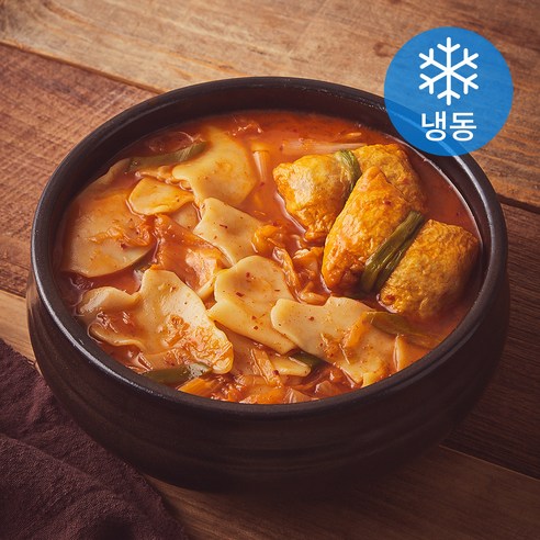 부산깡통시장 유부주머니 김치수제비전골 (냉동), 470g, 1개