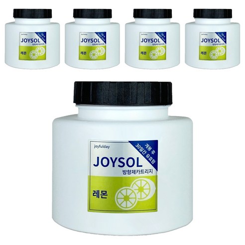 기분좋은날 방향제 카트리지 리필 레몬 대, 240g, 5개, 과일/트로피칼향