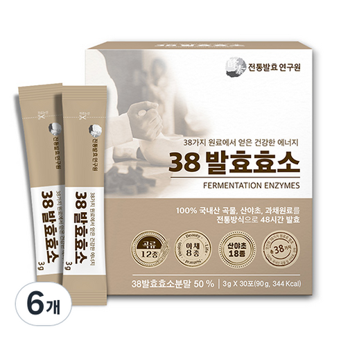 전통발효연구원 38효소, 90g, 6개