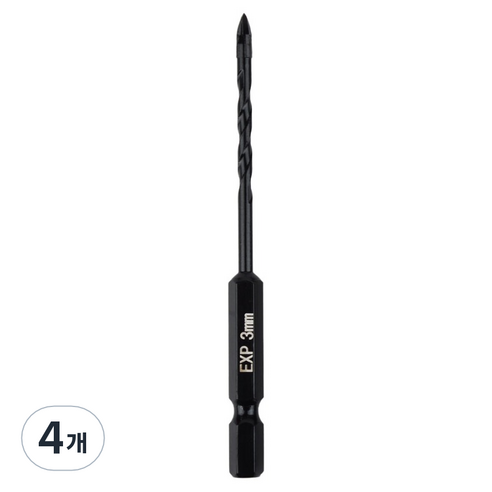 이엑스파워 만능 드릴비트 4날 3mm EMD-03, 4개