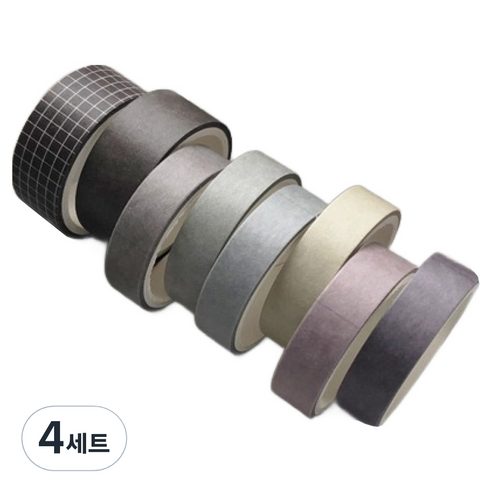 OON 베이직 패턴 마스킹 종이 테이프 8종 세트, 밀크티, 4세트