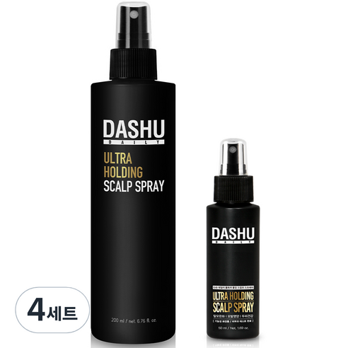 다슈 울트라 홀딩 스칼프 탈모증상완화 헤어스프레이 200ml + 50ml, 4세트