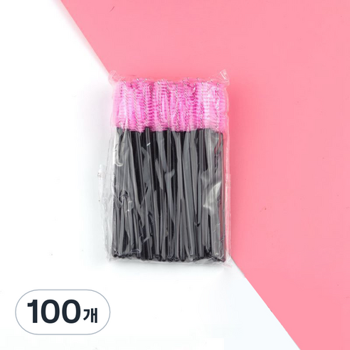 주앙오브제 라이트 미니속눈썹브러쉬, 03 블랙로드 핑크, 100개