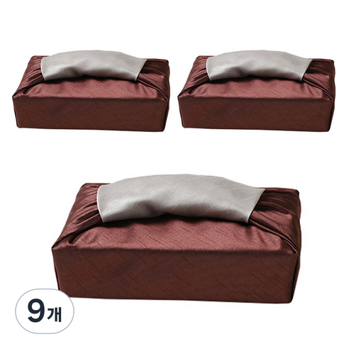 통샵 실크 겹 보자기 90 x 90 cm, 브라운 + 아이보리(106), 9개