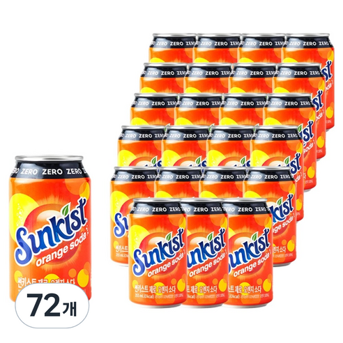 썬키스트 제로 오렌지 소다, 355ml, 72개