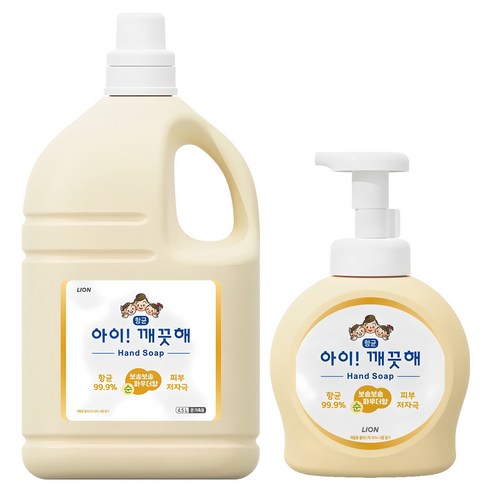 아이깨끗해 향균 폼 핸드솝 순 보송보송 파우더향 4.5L + 용기 490ml, 1세트