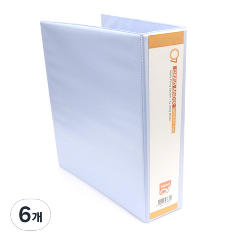 알파 투명 O링 바인더 A4 3공 7cm, 혼합 색상, 6개