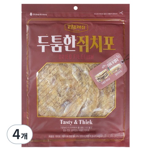리프레쉬 두툼한 쥐치포, 170g, 4개