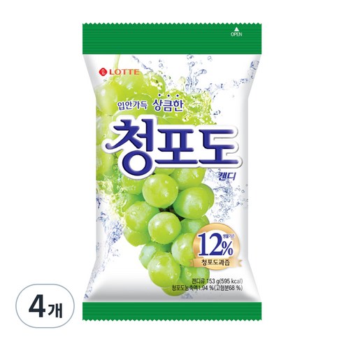 청포도 캔디, 153g, 4개