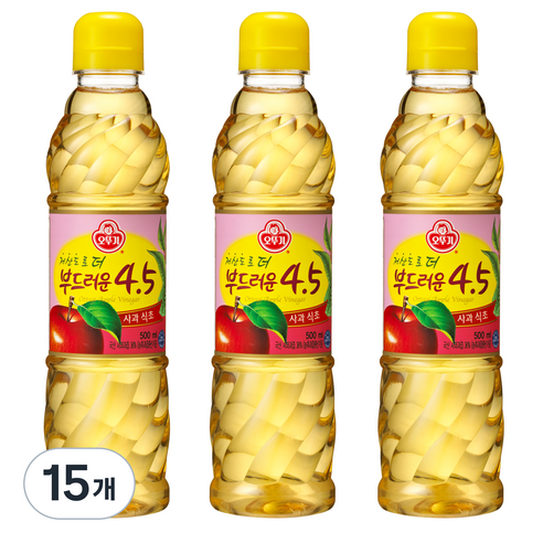 오뚜기 저산도 4.5 사과식초, 500ml, 15개