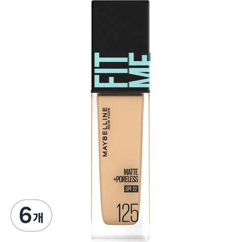 메이블린 핏 미 매트 포어리스 에스피어프22 30ml, 125 누드베이지, 6개