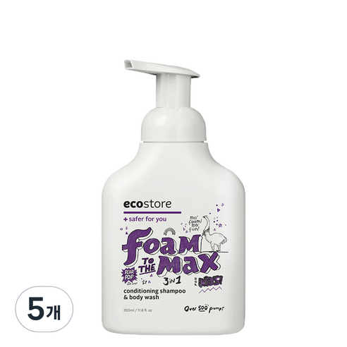 에코스토어 키즈 포밍워시 3in1 클렌저 페어 팝, 350ml, 5개