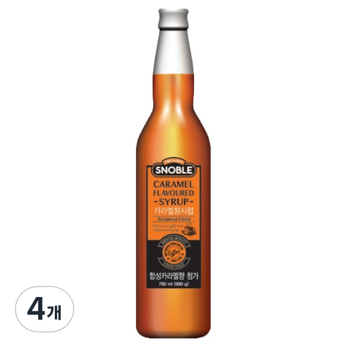 롯데웰푸드 스노블 카라멜향 시럽, 4개, 780ml