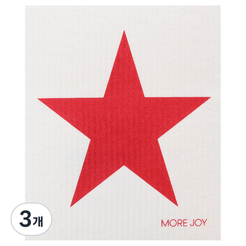 MOREJOY 스타 행주, 레드, 3개