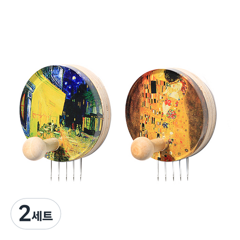 꼭꼬핀 아트 자석 부착형 2종 세트, 고흐 밤의 카페테라스+클림트 키스, 2세트