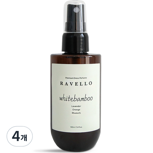 라벨로 섬유 탈취제 화이트밤부, 100ml, 4개