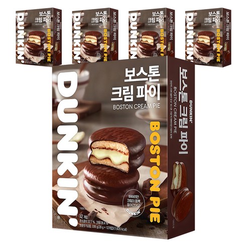 던킨도너츠 보스톤 크림 파이 12개입, 336g, 5개