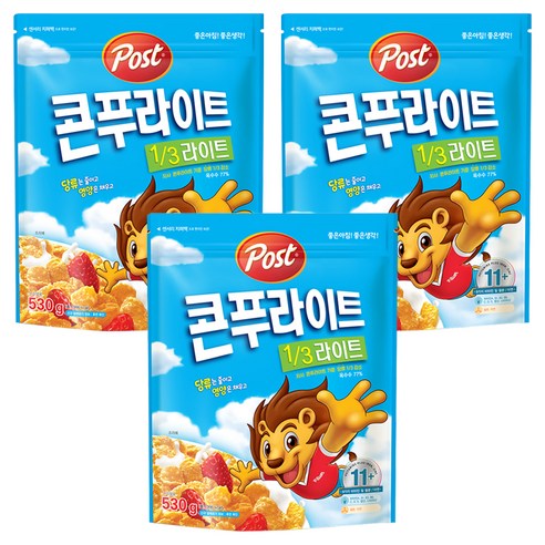 포스트 콘푸라이트 라이트 시리얼, 530g, 3개