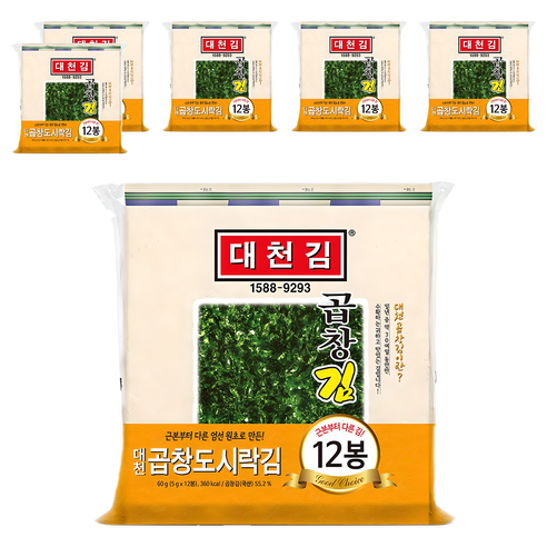 대천김 곱창 도시락김 C796-K, 5g, 72개