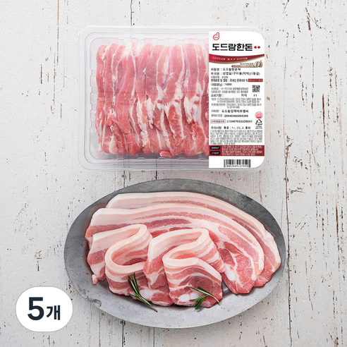 도드람한돈 삼겹살 구이용 (냉장), 1kg, 5개