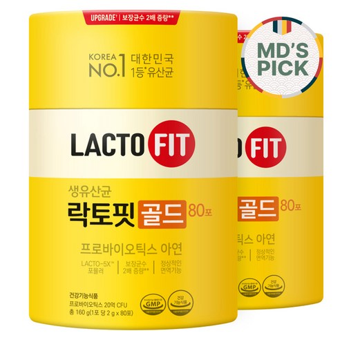 종근당건강 락토핏 골드, 160g, 2개