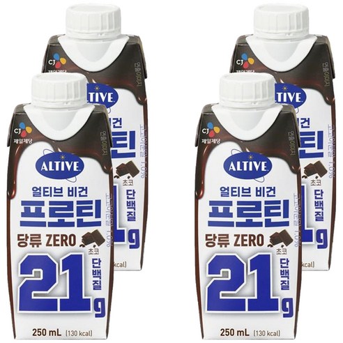 얼티브 비건 프로틴 초코, 250ml, 4개