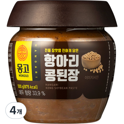 몽고식품 항아리 콩된장, 500g, 4개