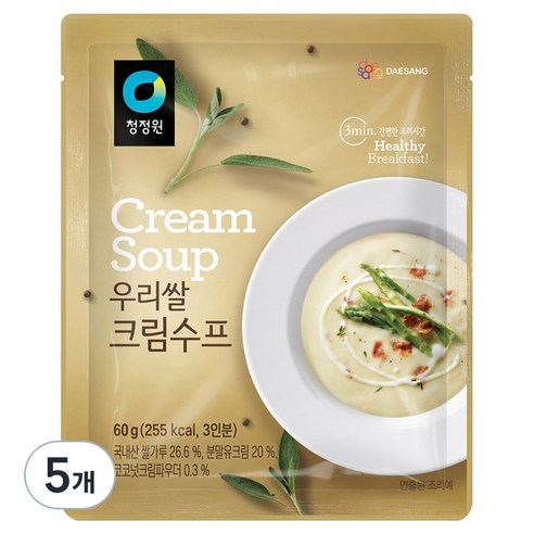청정원 우리쌀 크림수프, 60g, 5개