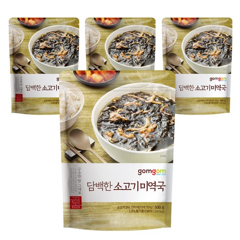 담백한 소고기 미역국, 500g, 4개