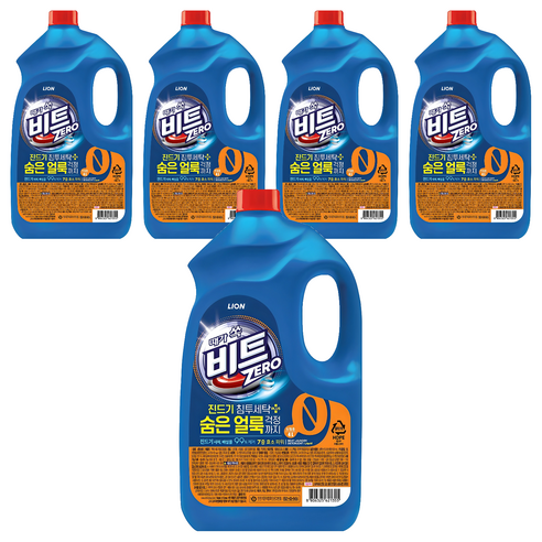비트 진드기 제로 드럼용 액체세제 본품, 4L, 5개
