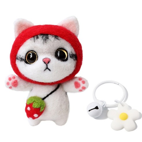 젊은이마켓 DIY 냥이 니들 펠트 세트, 1세트, 망토