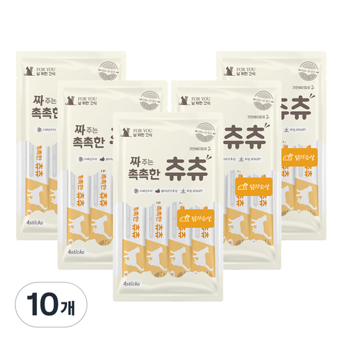 짜주는 촉촉한 츄츄 닭가슴살 고양이 간식 4p, 56g, 10개