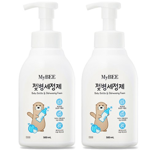 마이비 젖병세정제 거품형 용기, 500ml, 2개