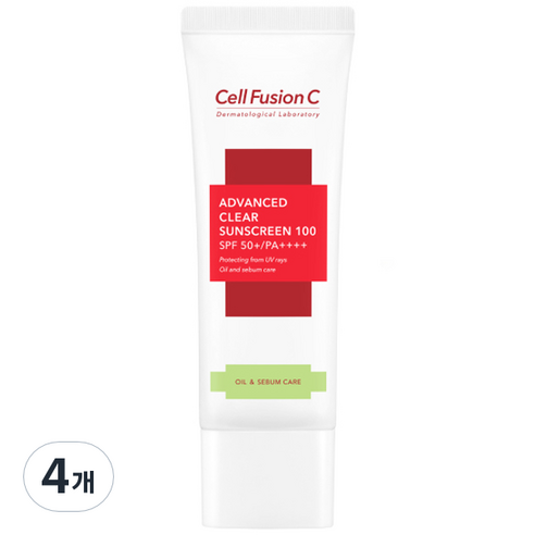 셀퓨전씨 어드밴스드 클리어 썬스크린 100 SPF50+ PA++++, 45ml, 4개