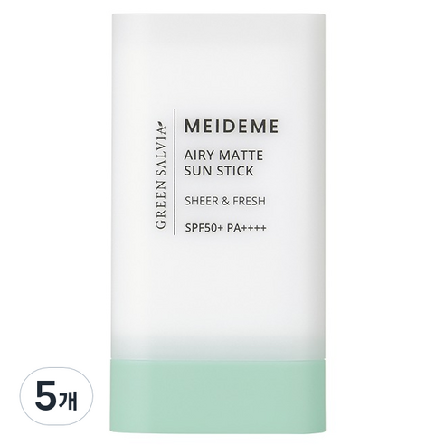 메이드미 그린샐비아 에어리 매트 선스틱 SPF50+ PA++++, 18g, 5개