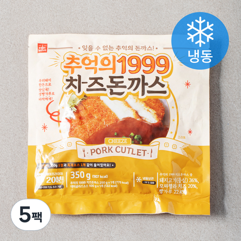 잇웨이브 추억의 1999 치즈돈까스 (냉동), 350g, 5팩