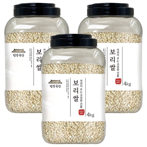 건강곡간 미국산 보리쌀, 4kg, 3개