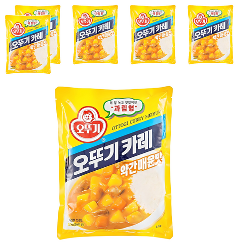 오뚜기 카레 (약간매운맛) 1kg, 6개
