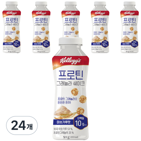 켈로그 프로틴그래놀라 쉐이크 미숫가루맛, 50g, 24개
