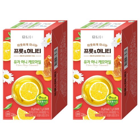 담터 프룻 허니티 유자 허니 캐모마일, 1g, 20개입, 2개