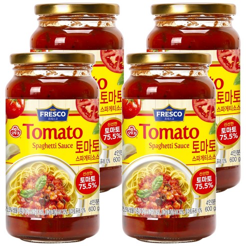 오뚜기 프레스코 토마토 스파게티소스, 600g, 4개