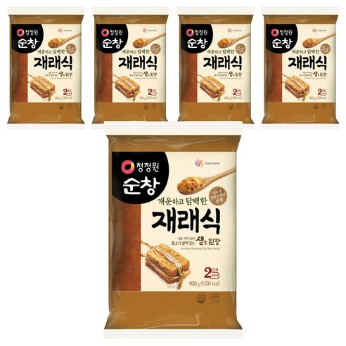 청정원순창 개운하고 담백한 재래식 생된장, 5개, 900g