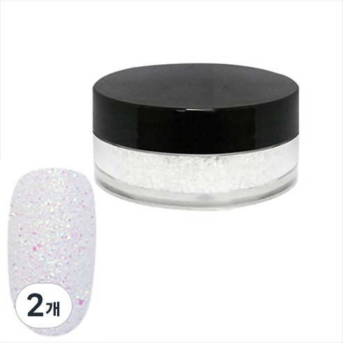 네일스케치 보석글리터 15g, 화이트, 2개