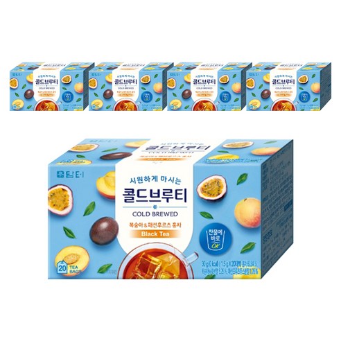 담터 콜드브루티 복숭아 패션후르츠 홍차, 1.5g, 20개입, 5개