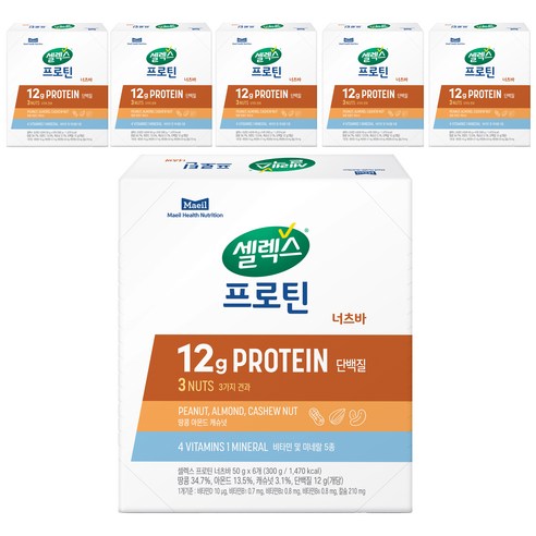 셀렉스 프로틴 너츠바, 300g, 6개