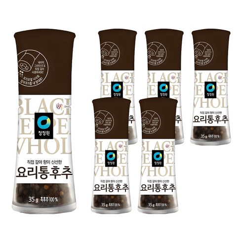 청정원 직접갈아 향이 신선한 요리 통후추, 35g, 6개